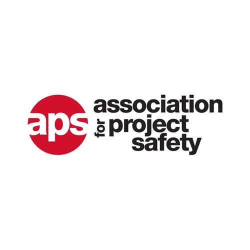 Association for Project Safety logo with a red circle featuring white "aps" letters, ideal for Essex architect or party wall professionals, and the organization’s name in black text to the right.